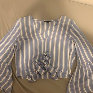 Blue/white striped American Eagle blouse, size Med
